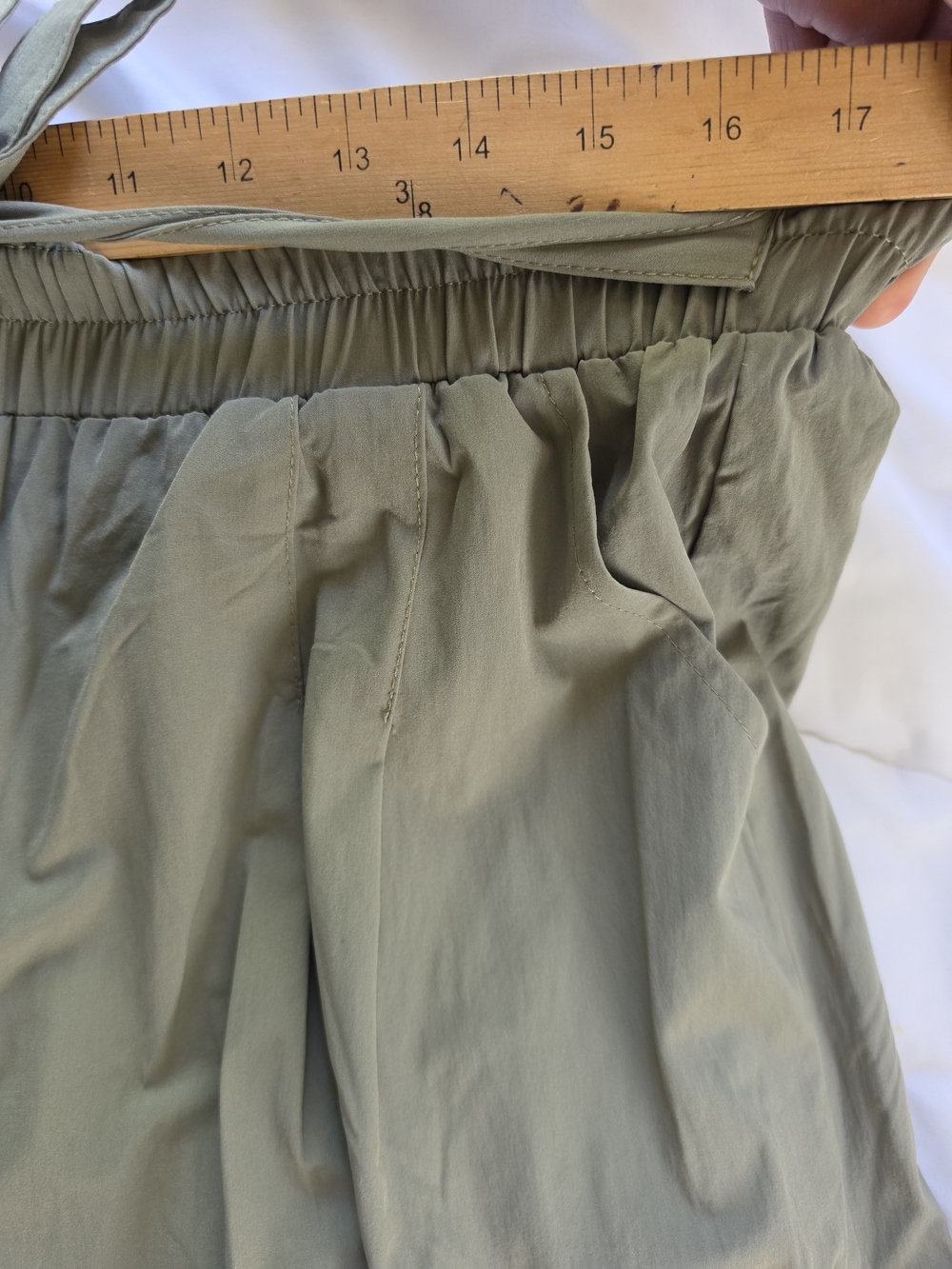 Relaxed Olive Green Wide-Leg Trousers - Picture 5 of 8
